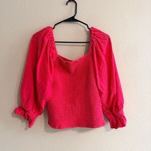 Hutch Pink Eyelet Smock Top